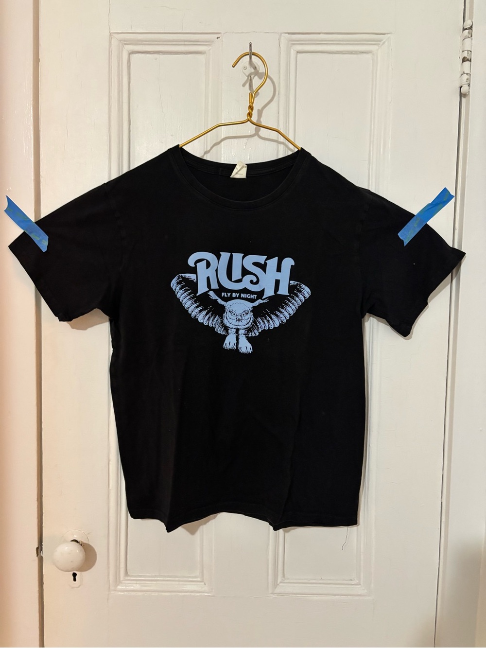 Rush Graphic Tee - Black with Light Blue Print